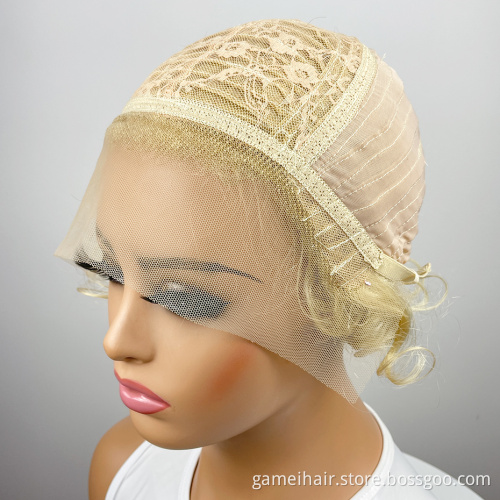 150% Density Brazilian Remy Curly Wig For Black Women Curly Brazilian Remy  Hair 13x1 Lace Wigs Short Blond Pixie Human Hair